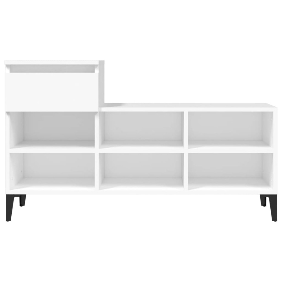 Mueble zapatero madera contrachapada blanco 102x36x60