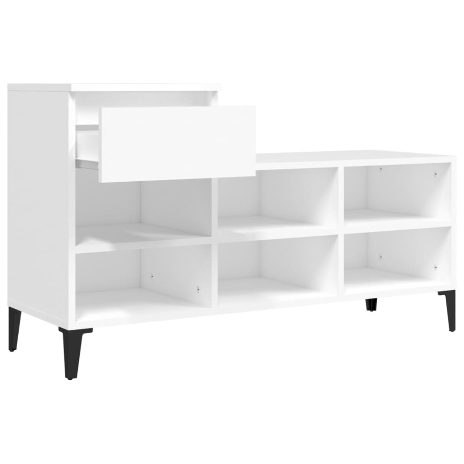 Mueble zapatero madera contrachapada blanco 102x36x60