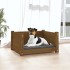 Cama para perros madera maciza pino marrón miel 55,5x45,5x28