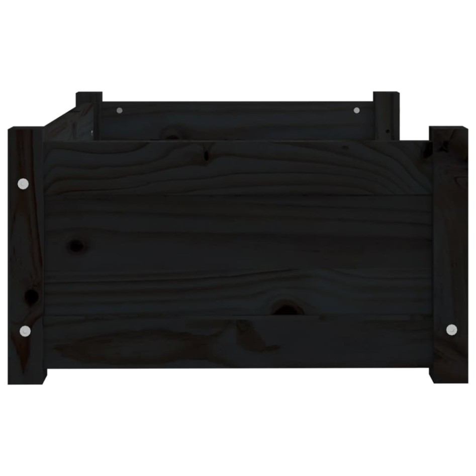 Cama para perros madera maciza de pino negro 65,5x50,5x28