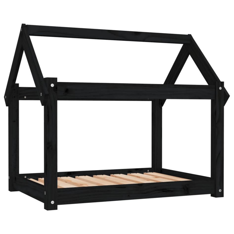 Cama para perros madera maciza de pino negro 81x60x70