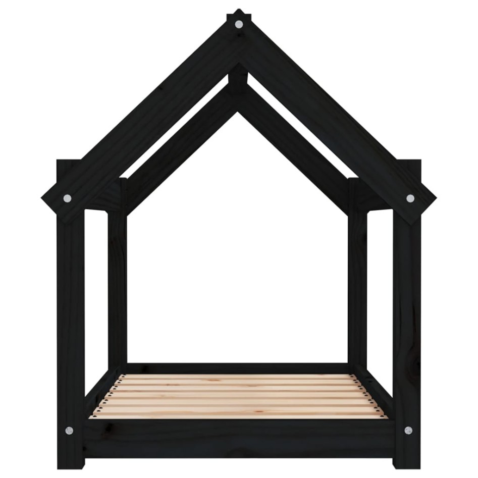 Cama para perros madera maciza de pino negro 81x60x70