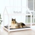 Cama para perros madera maciza de pino blanco 101x70x90