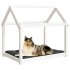Cama para perros madera maciza de pino blanco 101x70x90
