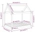 Cama para perros madera maciza de pino blanco 101x70x90