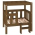 Cama para perros madera maciza pino marrón miel 65,5x43x70