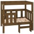 Cama para perros madera maciza pino marrón miel 75,5x63,5x70