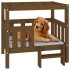 Cama para perros madera maciza pino marrón miel 75,5x63,5x70
