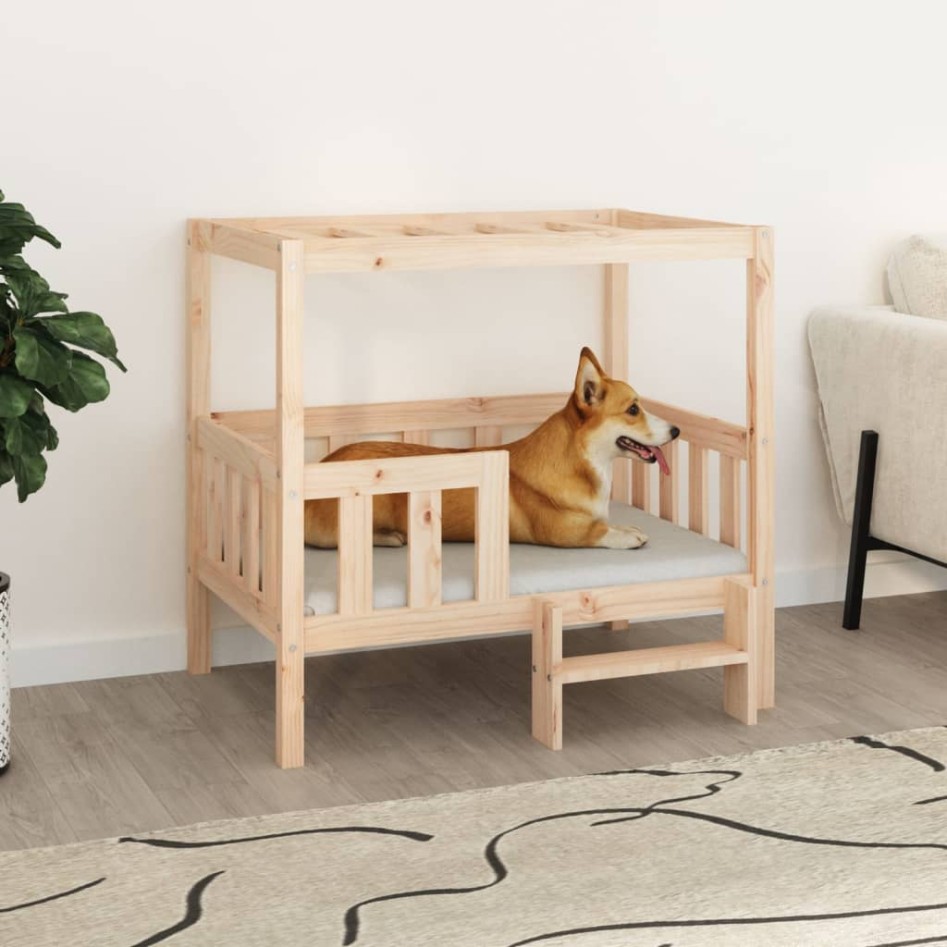 Cama para perros madera maciza de pino 95,5x73,5x90