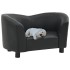 Sofá para perros cuero sintético negro 67x41x39