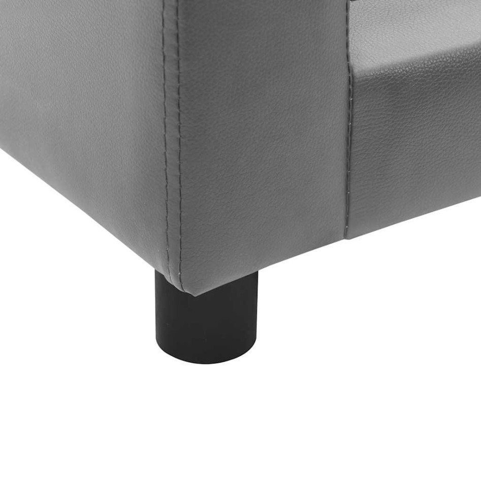 Sofá para perros felpa y cuero sintético gris 60x43x30