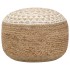 Puf tejido a mano yute blanco 45x30