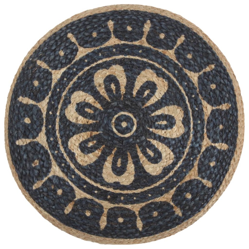 Puf hecho a mano azul 45x30 cm