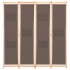 Biombo divisor de 4 paneles de tela marrón 160x170x4