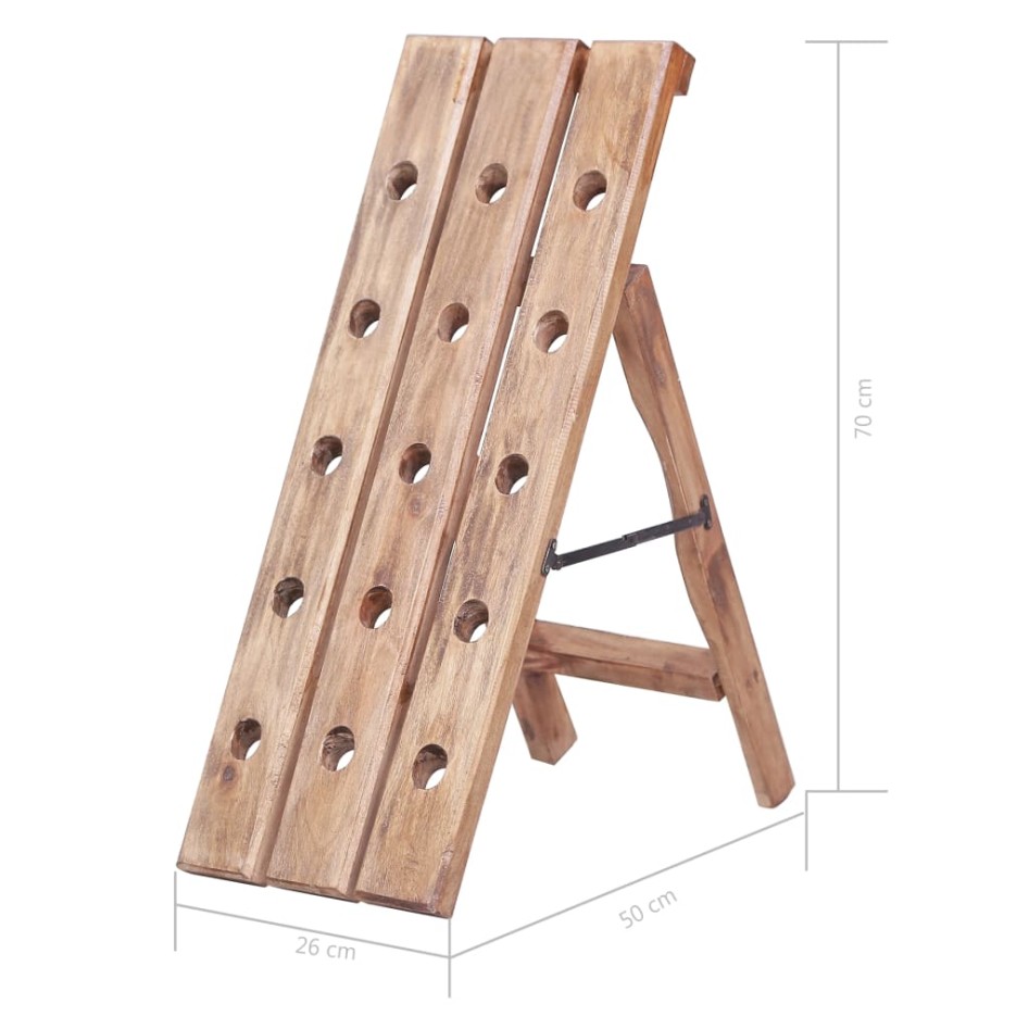 Botellero para 15 botellas madera maciza de caoba 26x50x70