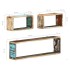 Juego de estantes cubo de pared 3 pzas madera maciza