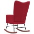 Silla mecedora de terciopelo rojo vino