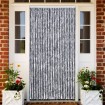 Cortina mosquitera chenilla plateado 118x220 cm