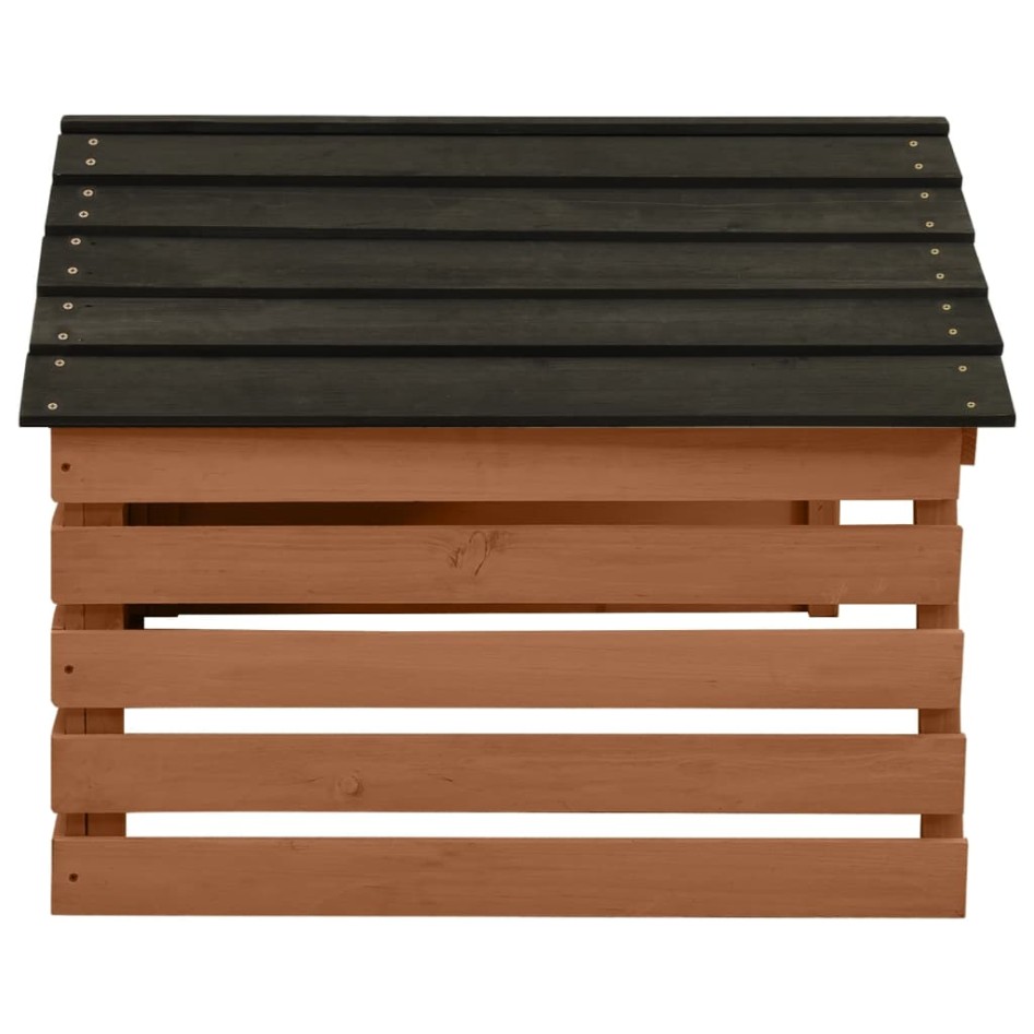 Caseta de cortacésped robótico negro y marrón 78x74x54 cm