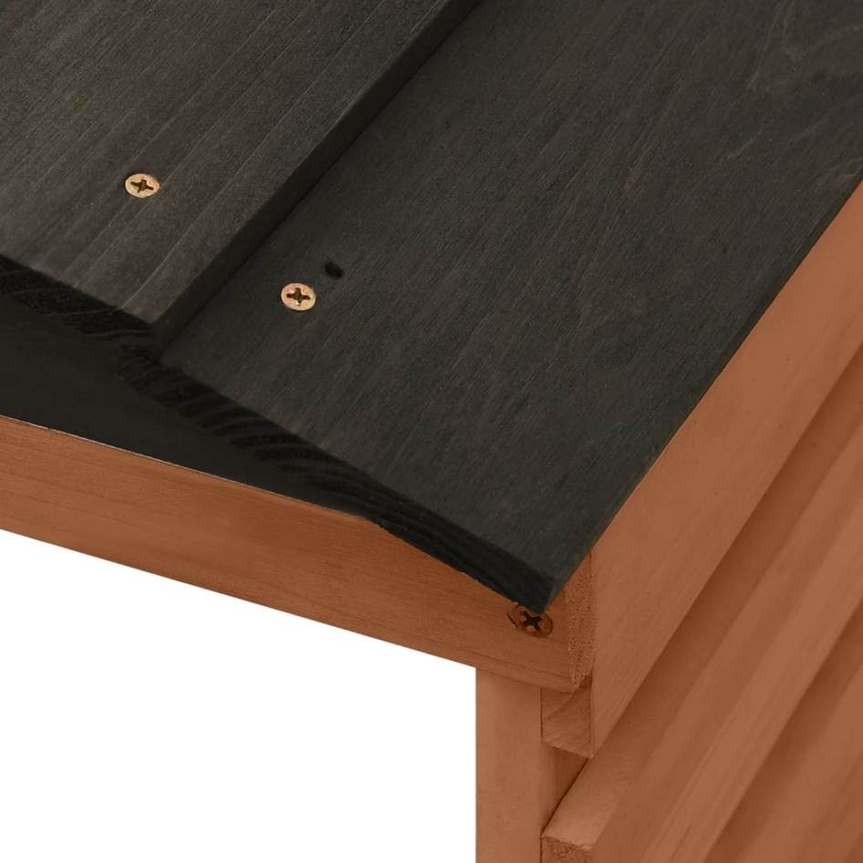 Caseta de cortacésped robótico negro y marrón 78x74x54 cm