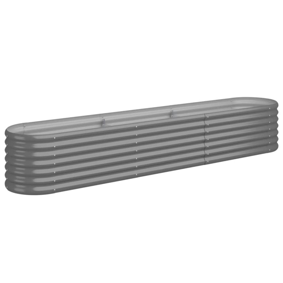 Jardinera arriate acero recubrimiento polvo gris 224x40x36