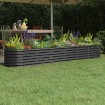 Jardinera arriate acero recubierto polvo antracita 260x40x36 cm