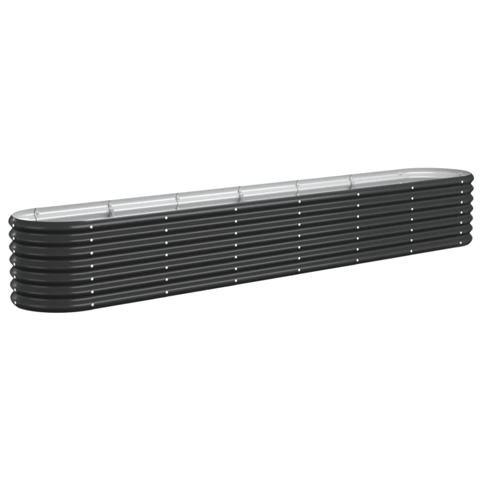 Jardinera arriate acero recubierto polvo antracita 260x40x36