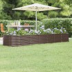 Jardinera arriate acero recubrimiento polvo marrón 296x80x36 cm