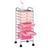 Carrito de almacenaje portátil 10 cajones plástico ombre