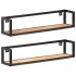Estantes de pared 2 unidades 80 cm madera de mango