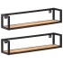 Estantes de pared 2 unidades 80 cm madera maciza