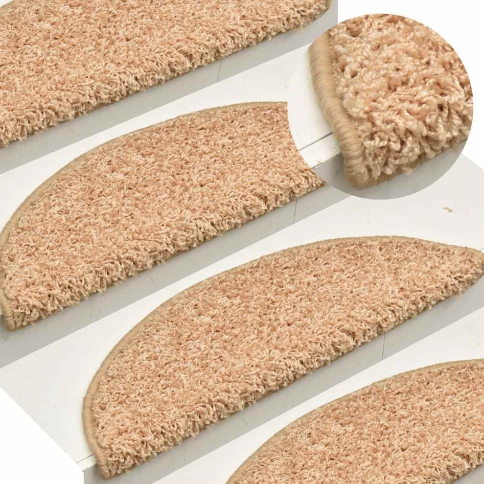 Alfombras de peldaños de escalera 15 uds dorado 65x21x4