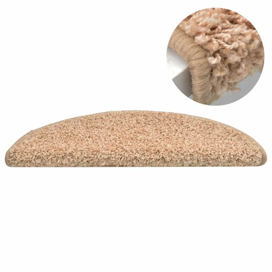 Alfombras de peldaños de escalera 15 uds dorado 65x21x4