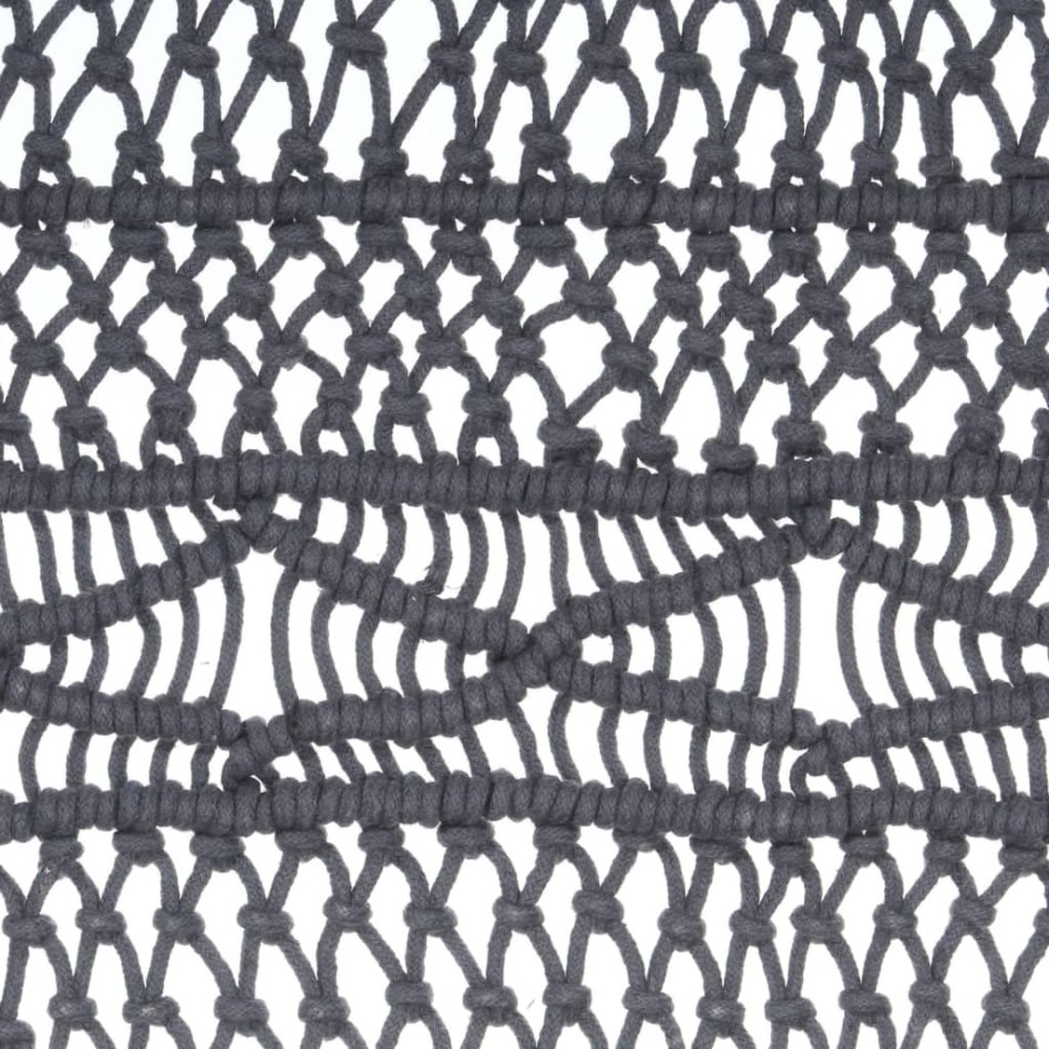 Cortina de macramé algodón gris antracita 140x240