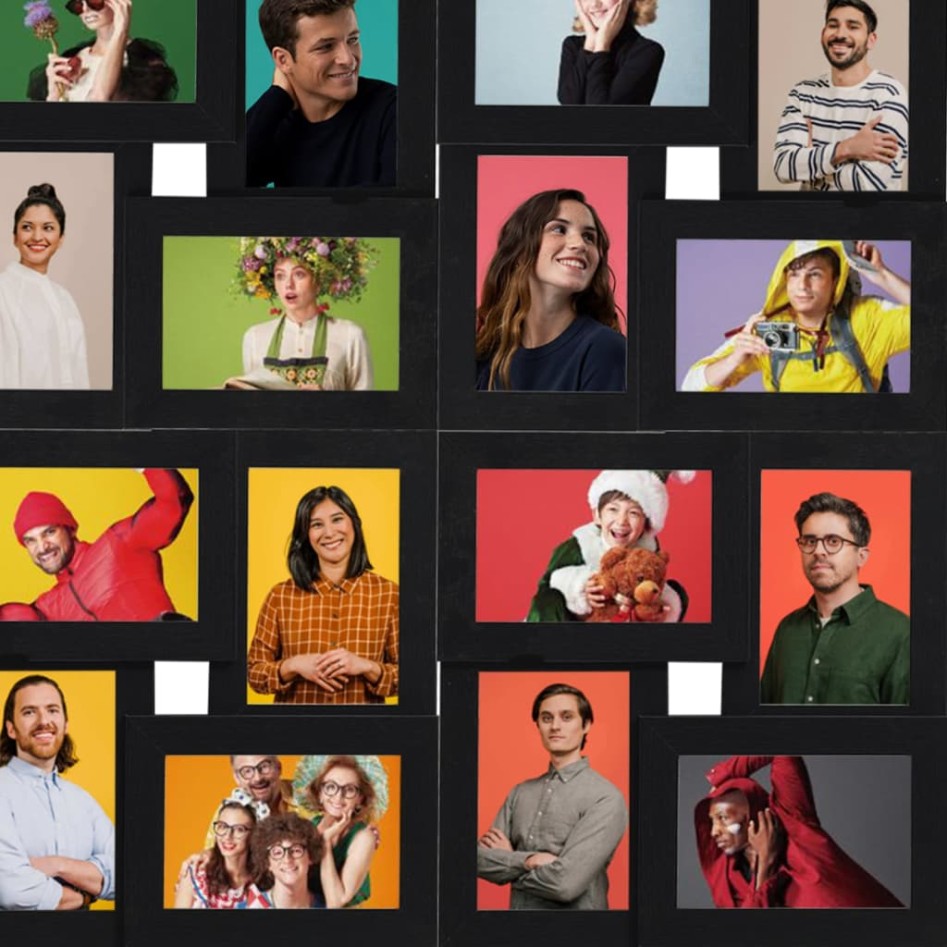 Marco de fotos collage para foto de 24x(13x18 cm) negro