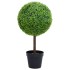 Planta de boj artificial forma de bola con maceta verde 71