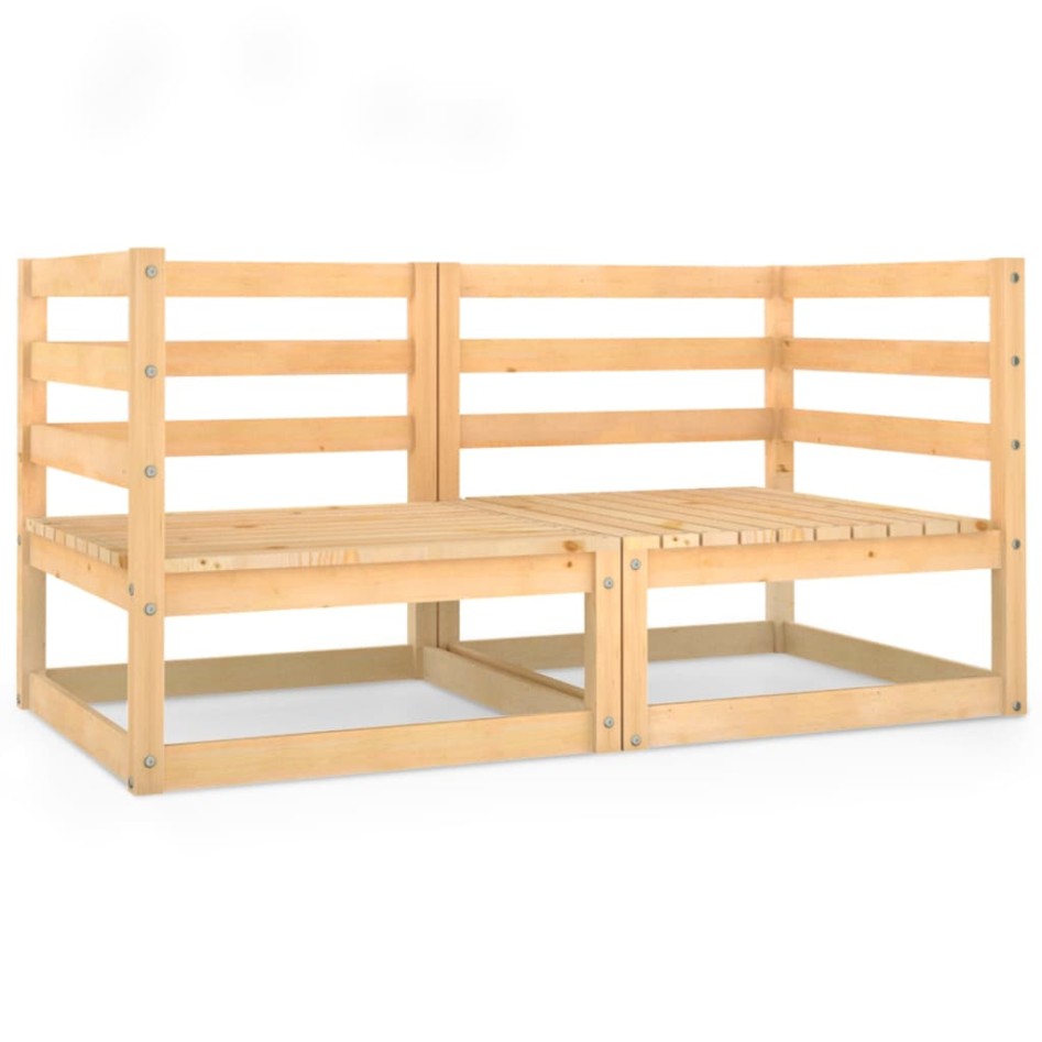 Sofá de jardín 2 plazas madera maciza