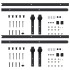 Kit de herrajes de puertas correderas acero negro 2 uds 200
