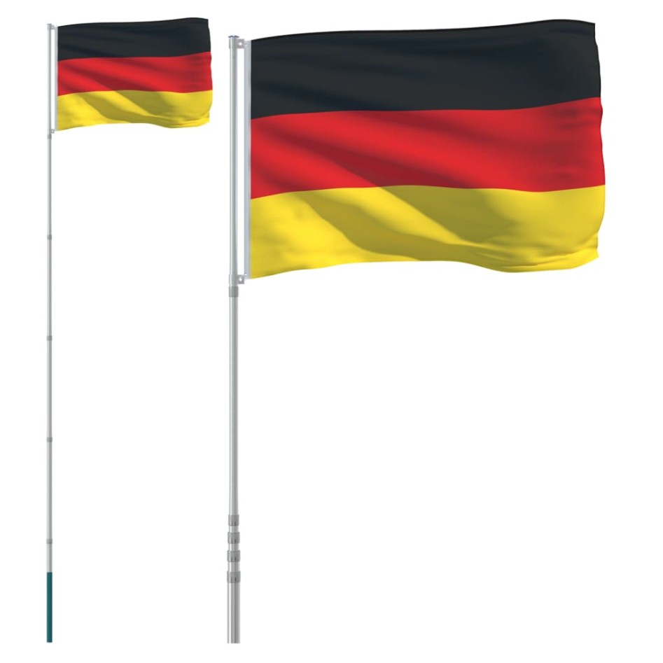 Mástil y bandera de Alemania aluminio 5,55