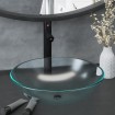 Lavabo baño grifo&desagüe de empuje vidrio templado esmerilado