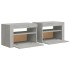 Mesitas de noche con LEDs 2 unidades gris hormigón 60x35x40