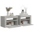 Mesitas de noche con LEDs 2 unidades gris hormigón 60x35x40