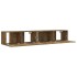 Set de muebles de TV 2 pzas madera contrachapada roble