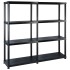 Estante de almacenaje 4 niveles negro plástico 122x30,5x130