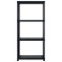Estante de almacenaje 4 niveles negro plástico 122x30,5x130