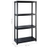 Estante de almacenaje 4 niveles negro plástico 122x30,5x130