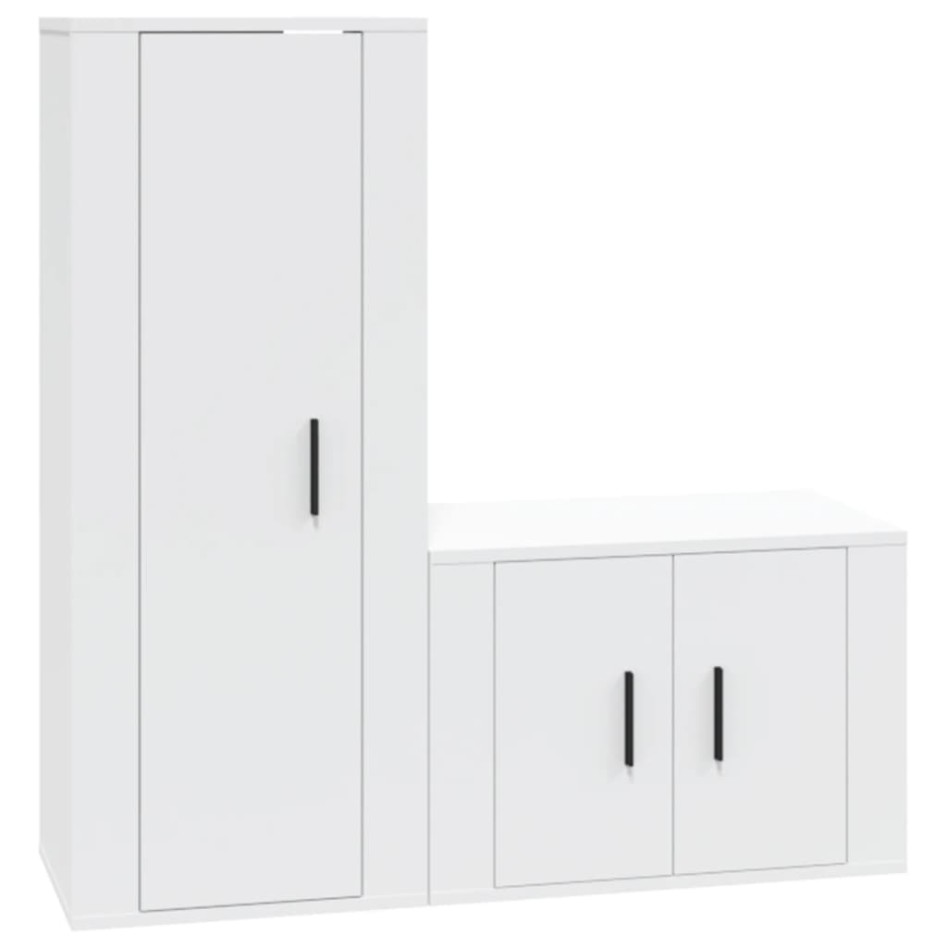 Set de muebles de TV 2 piezas madera contrachapada