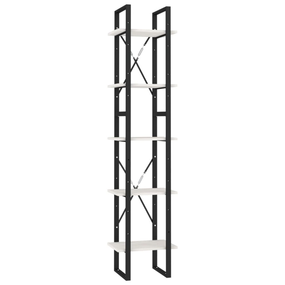 Estantería librería 5 niveles madera de pino blanco