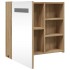 Mueble de baño con espejo y luz LED roble 60x13x52