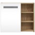 Mueble de baño con espejo y luz LED roble 60x13x52